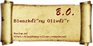 Bleszkány Olivér névjegykártya